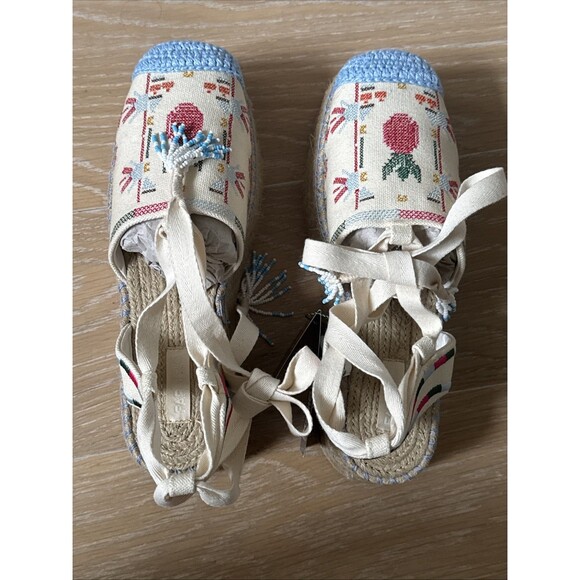 NWT Farm Rio Size 11 Paradise Bead Embellish Espadrille Platform $260 NEW - Picture 9 of 14